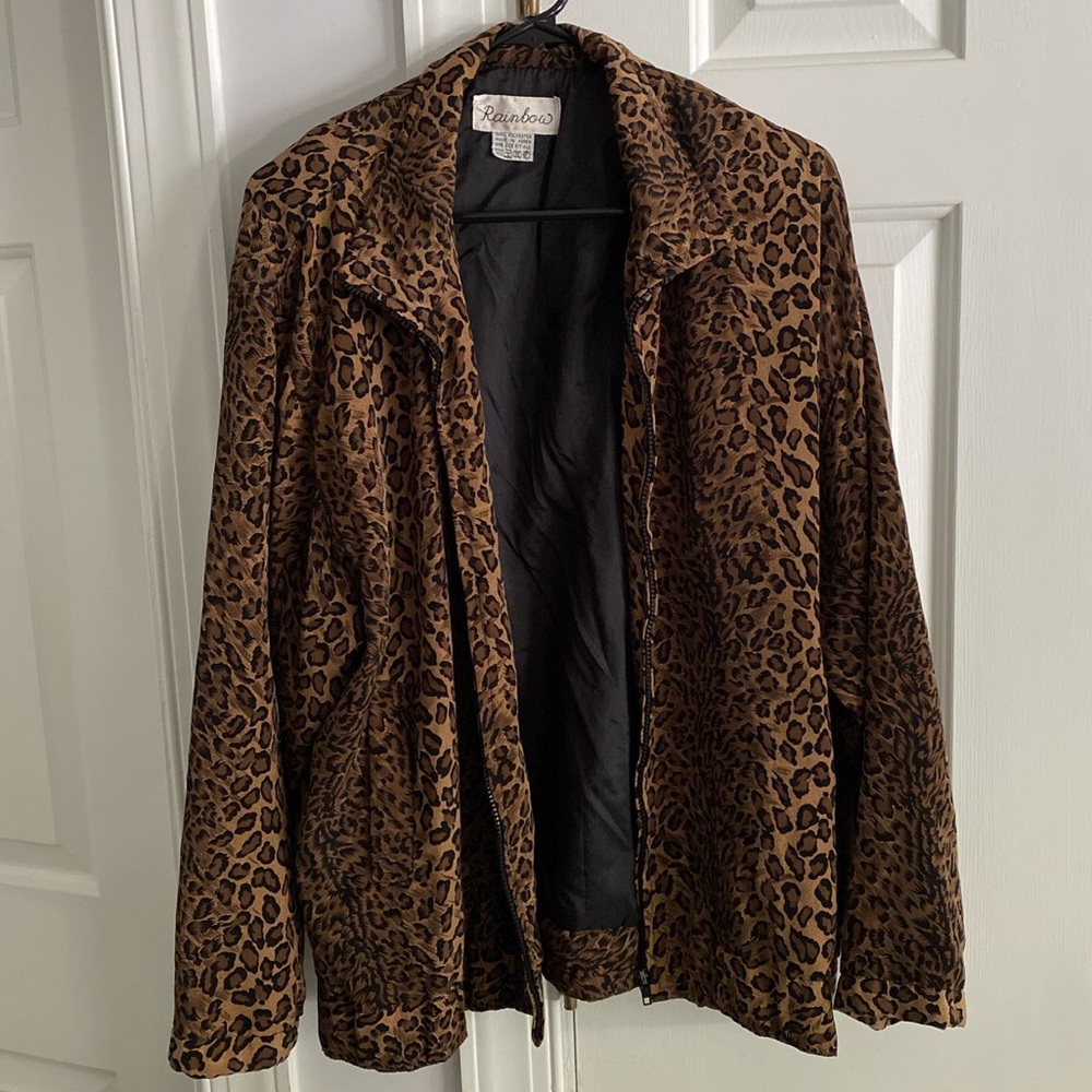 Vintage Leopard Print Jacket - Windbreaker Style